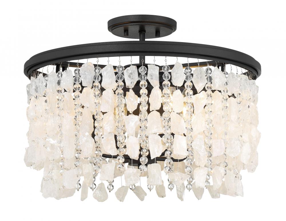 SHIMMERING ELEGANCE - 4 LIGHT SEMI FLUSH