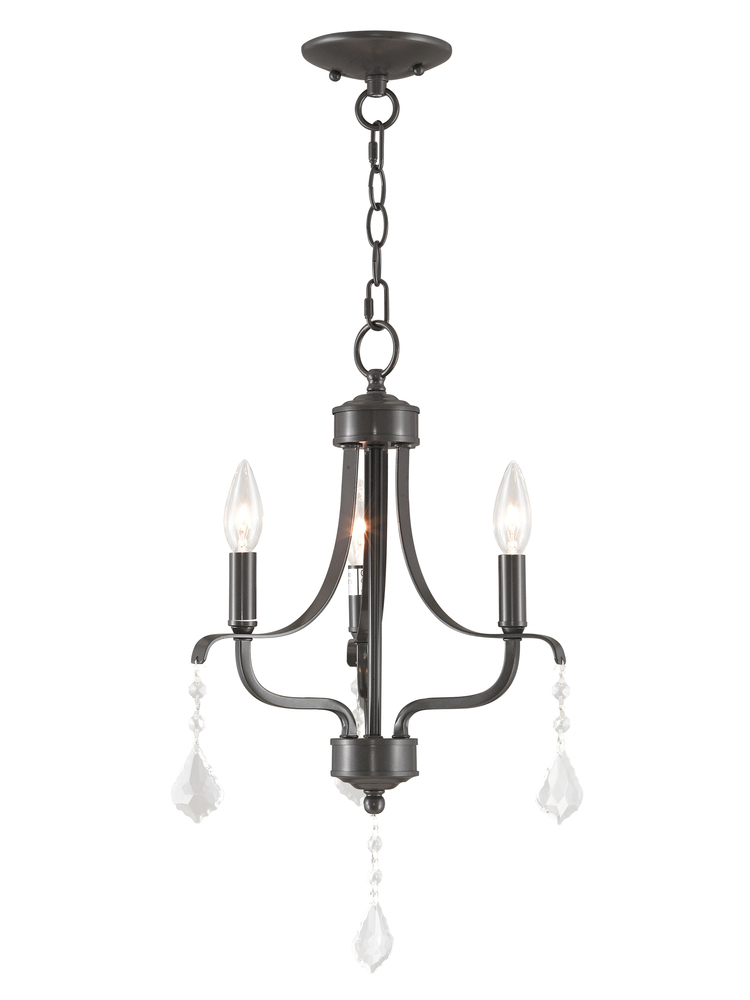 3 Light English Bronze Mini Chandelier