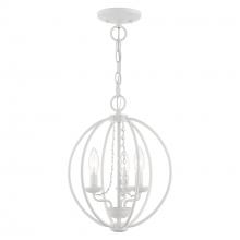 Livex Lighting 40913-03 - 3 Light White Globe Convertible Mini Chandelier/ Semi-Flush