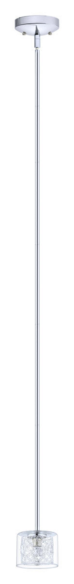 1 LT Mini Pendant w/ Chrome Finish & Clear Glass Shade Surrounding Spiral Chrome Accent