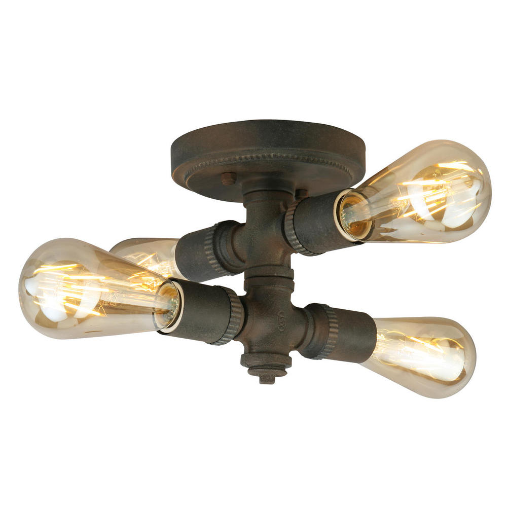 4 LT Open Bulb Ceiling Light w/ a Zinc Finish