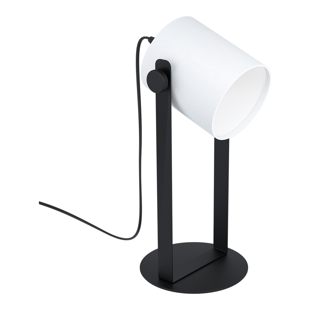 1 LT Table Lamp w/ a Black Finish & White Fabric Shade