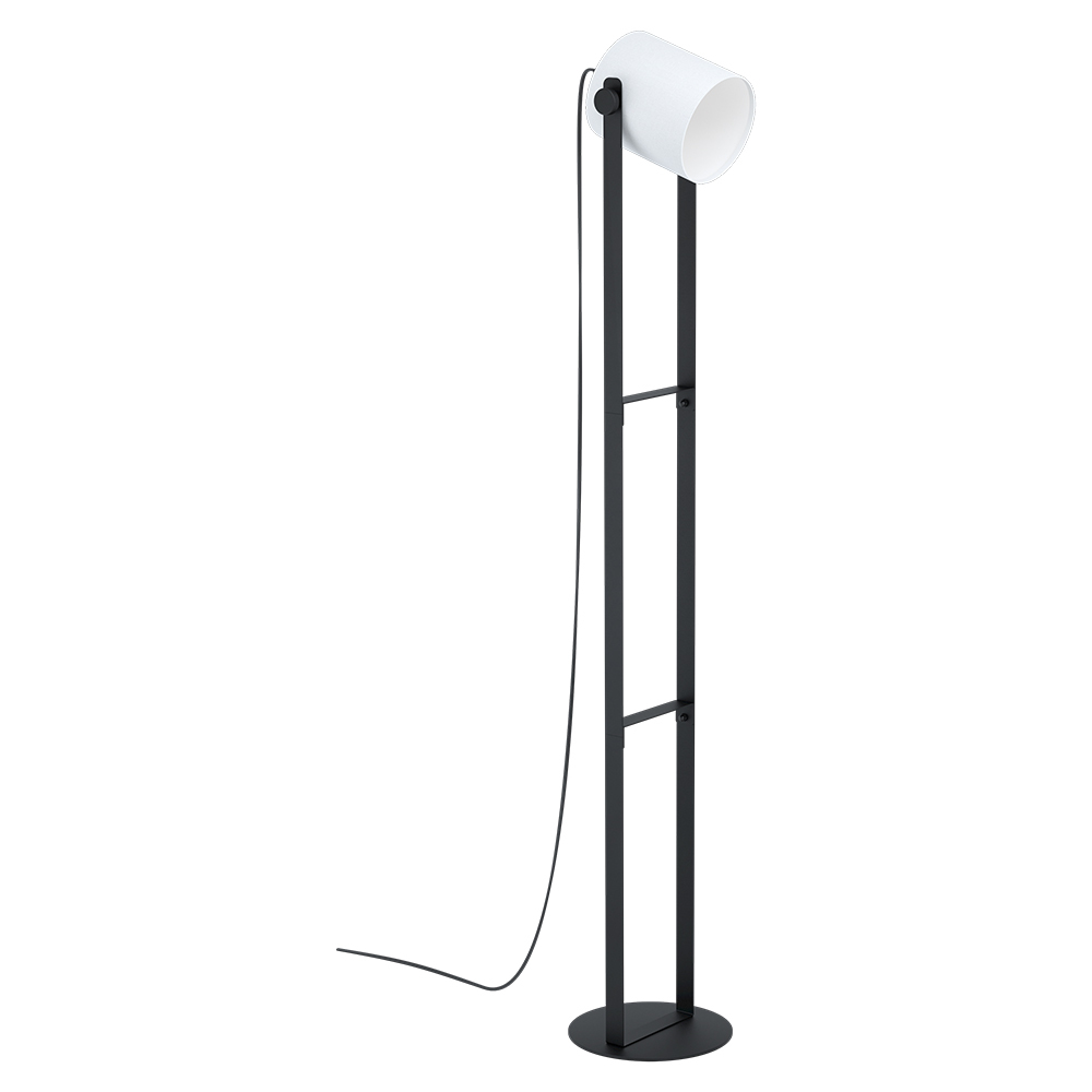 1 LT Floor Lamp w/ a Black Finish & White Fabric Shade