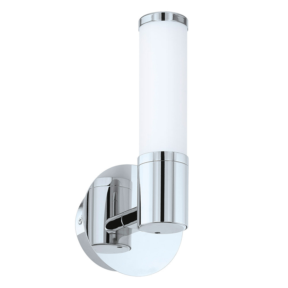 1LT LED Bath/Vanity Light w/ Chrome Finish & White Glass Shade