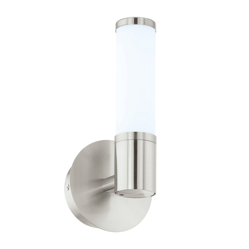 1 LT Integrated LED Bath/Vanity Light w/ Satin Nickel Finish & White Glass Shade