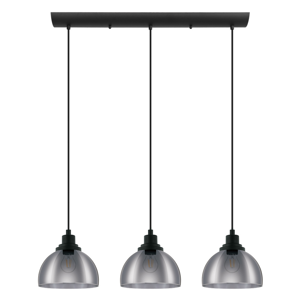 3 LT Linear Pendant w/ Black Finish & Metallic Smoked Glass Shades