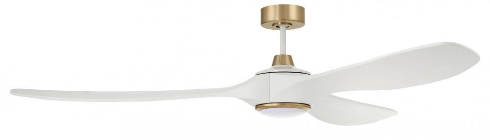 72"  Ceiling Fan w/DC Motor, w/Blades & LED Light Kit, Damp Rated