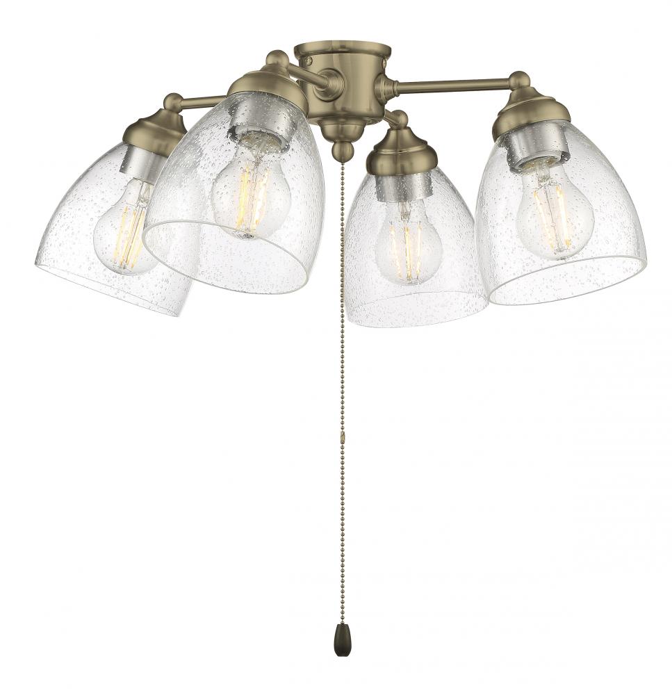 4 Light with Clear Seeded Glass w/4x7w LED