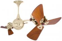 Matthews Fan Company IV-PB-WD - Italo Ventania 360° dual headed rotational ceiling fan in polished brass finish with solid sustai