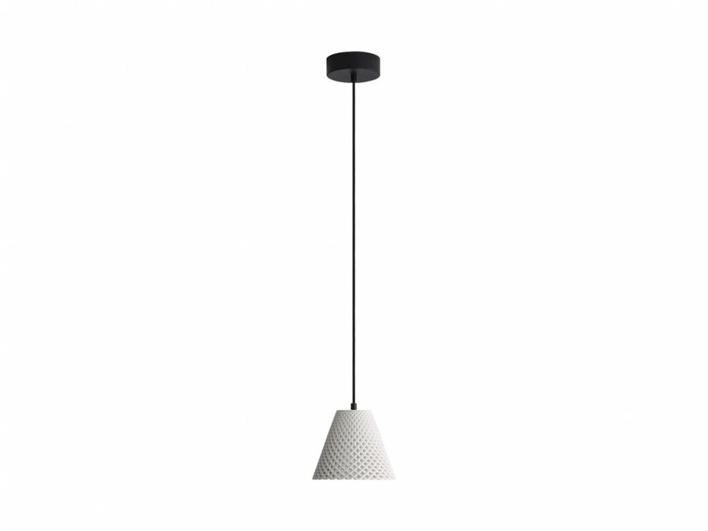 Clarus 8" LED Pendant in White Sandstone Cement