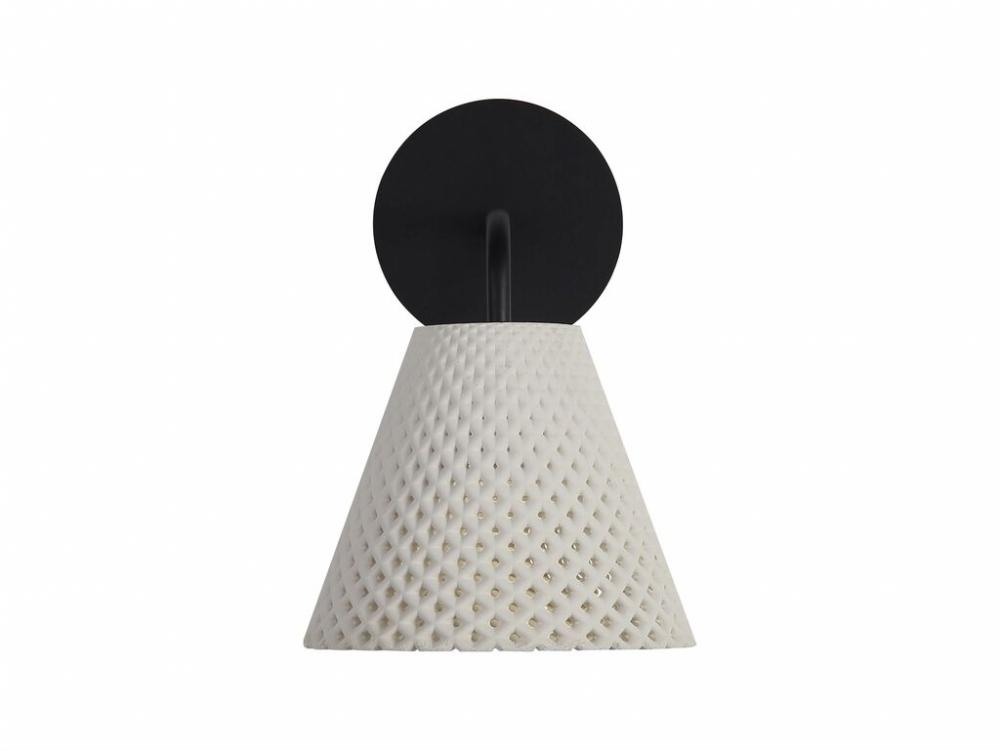 Clarus LED 8" Wall Sconce - Outdoor in White Sandstone Cement