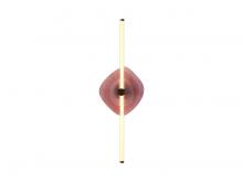 Golden 3882-39 RG PU-CL - Colorella LED 39" Wall Sconce in Rose Gold with Hammered Purple Shade
