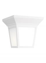 Generation Lighting 7546701EN3-15 - Lavon modern 1-light LED outdoor exterior ceiling ceiling flush mount in white finish with smooth wh