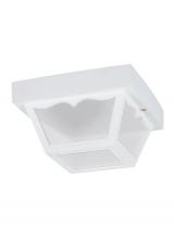 Generation Lighting 7567EN3-15 - Outdoor Ceiling traditional 1-light LED outdoor exterior ceiling flush mount in white finish with cl