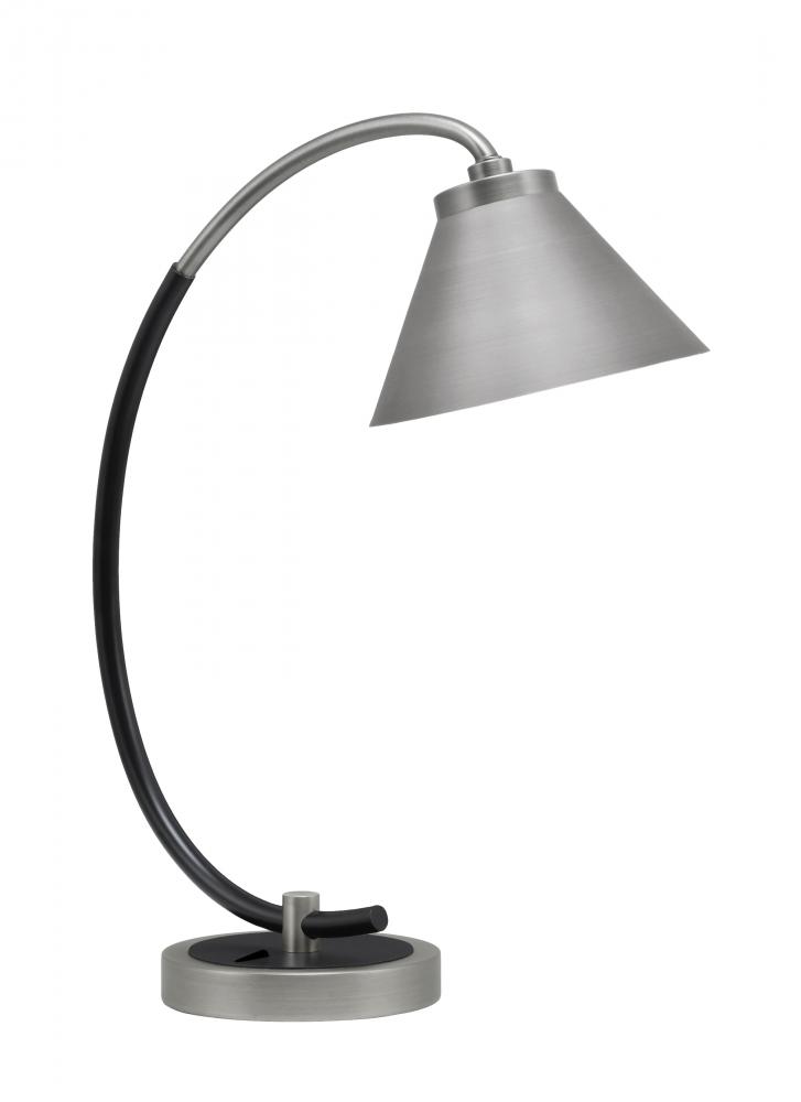 Desk Lamp, Graphite & Matte Black Finish, 7" Graphite Cone Metal Shade