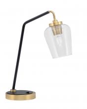 Toltec Company 59-MBNAB-210 - Desk Lamp, Matte Black & New Age Brass Finish, 5" Clear Bubble Glass