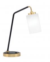 Toltec Company 59-MBNAB-3001 - Desk Lamp, Matte Black & New Age Brass Finish, 4" White Marble Glass