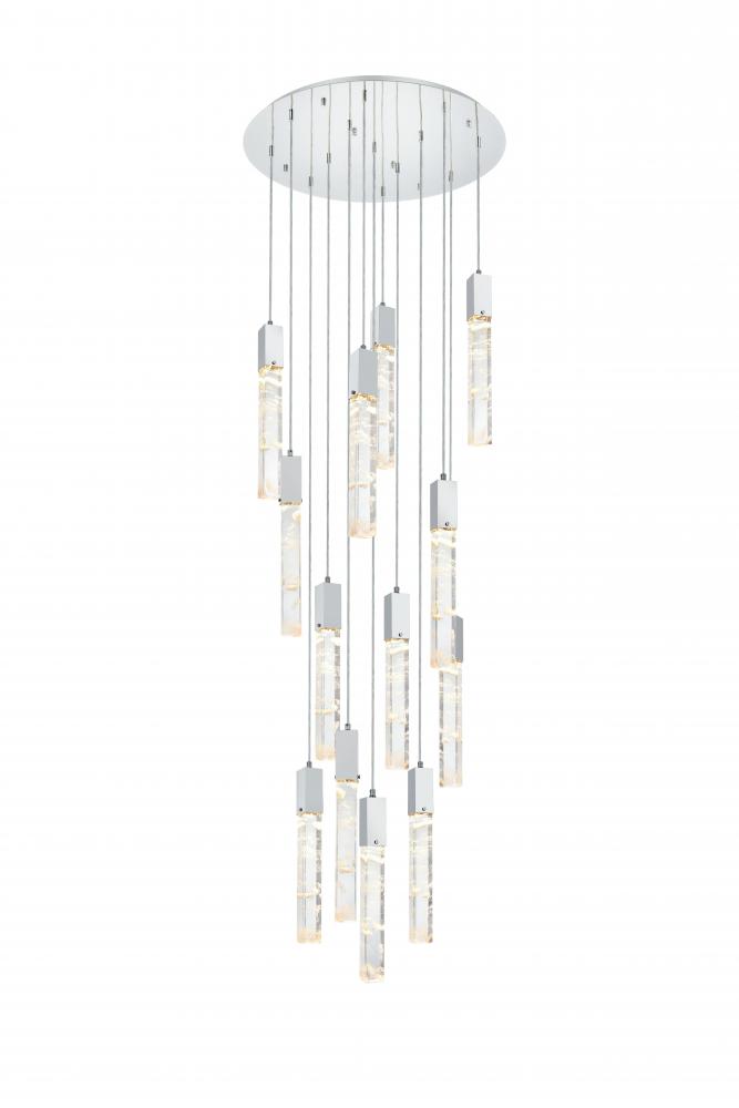 Pendant D30"H24"L13 Chrome