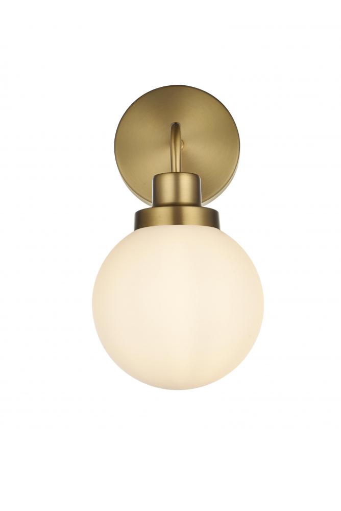 Hanson Wall Sconce L5.9"H11.7"E8.1" W/GL Satin Gold