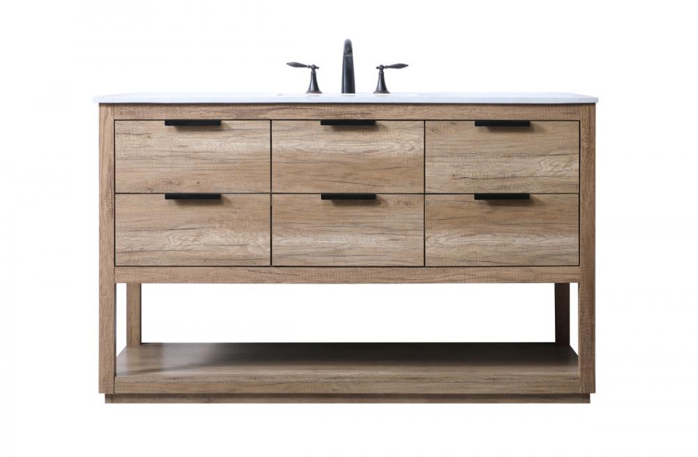 Vanity Cabinet 5Dw 54x22x34 Natural Oak