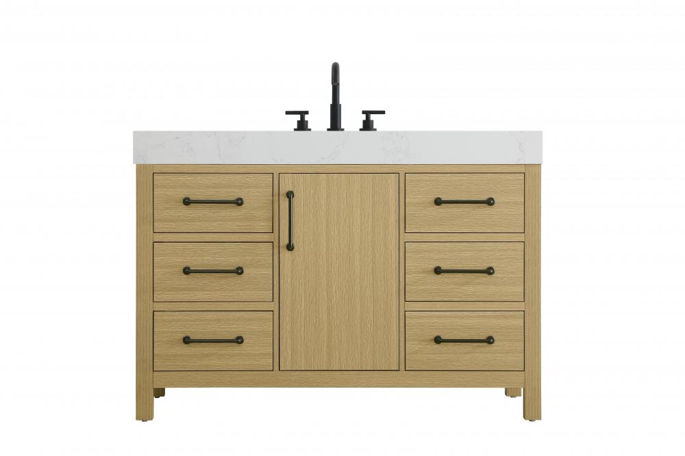 Vanity Cabinet 1DR 6DW 48"W x 22"D x 34"H Honey Brown