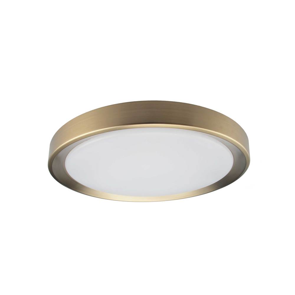 24W 3CCT Flush Mount Aged Brass with White Diffuser