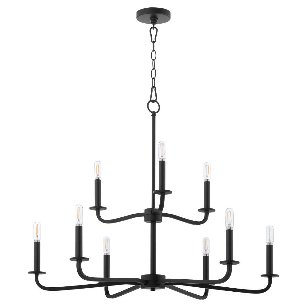 RUTHERFORD 9 LIGHT CHANDELIER - MATTE BLACK