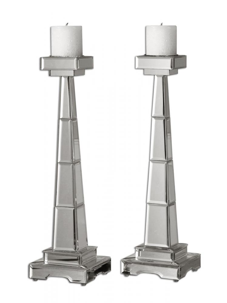 Uttermost Alanna Mirrored Candleholders, Set/2